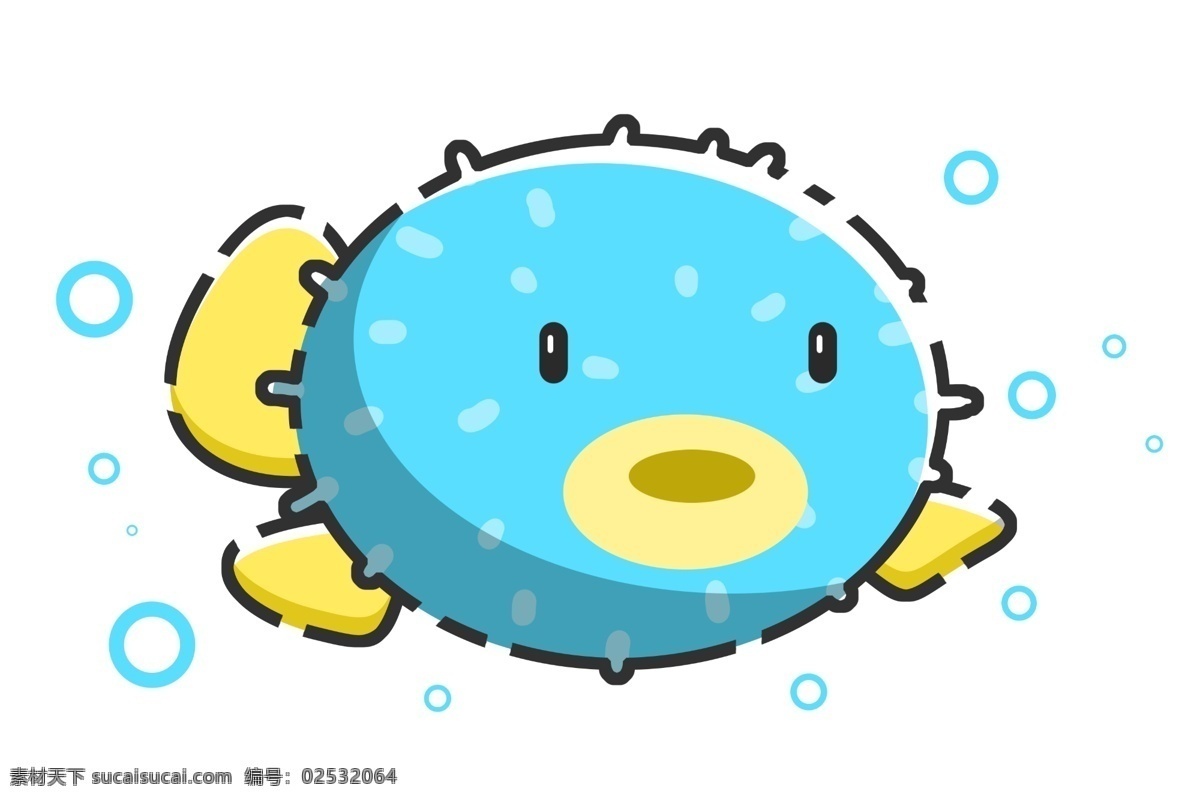 蓝色丑鱼动物 萌萌的 海洋 观赏
