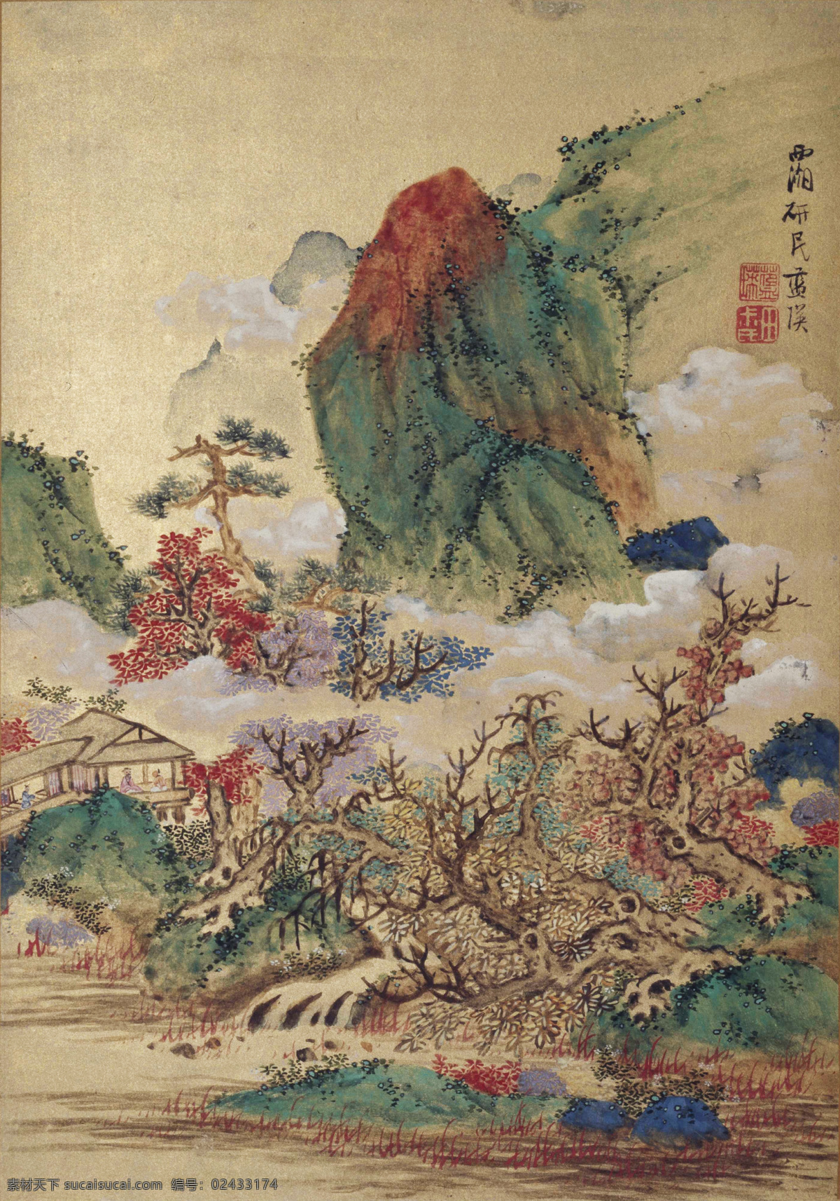 明 蓝瑛 澄观图 册 册国画 古画 山水 册12 文化艺术 绘画书法