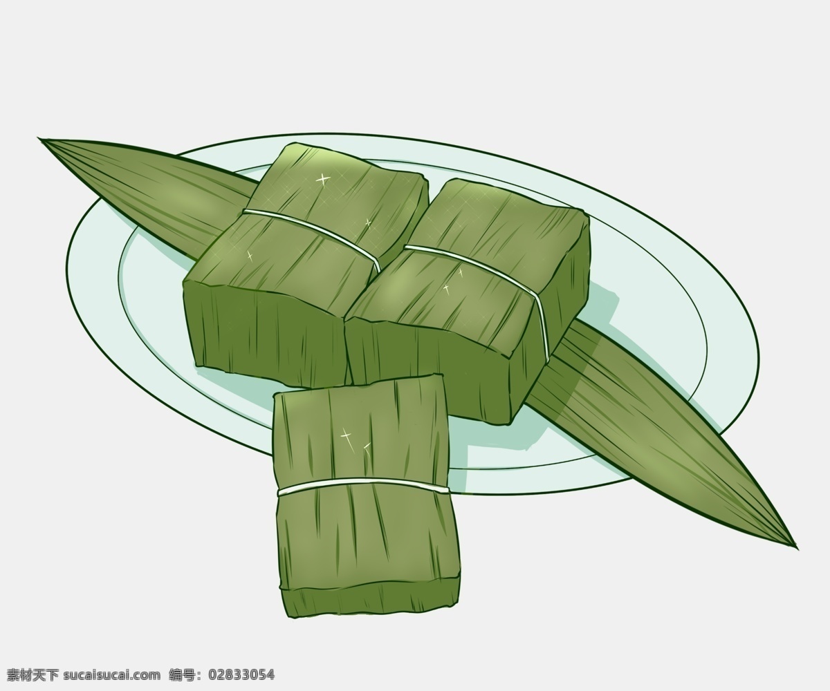 端午节 绿色 粽子 叶 端午节海报 美食 食物 粽子叶插画 食物装饰 传统节日 中国节日 叶子