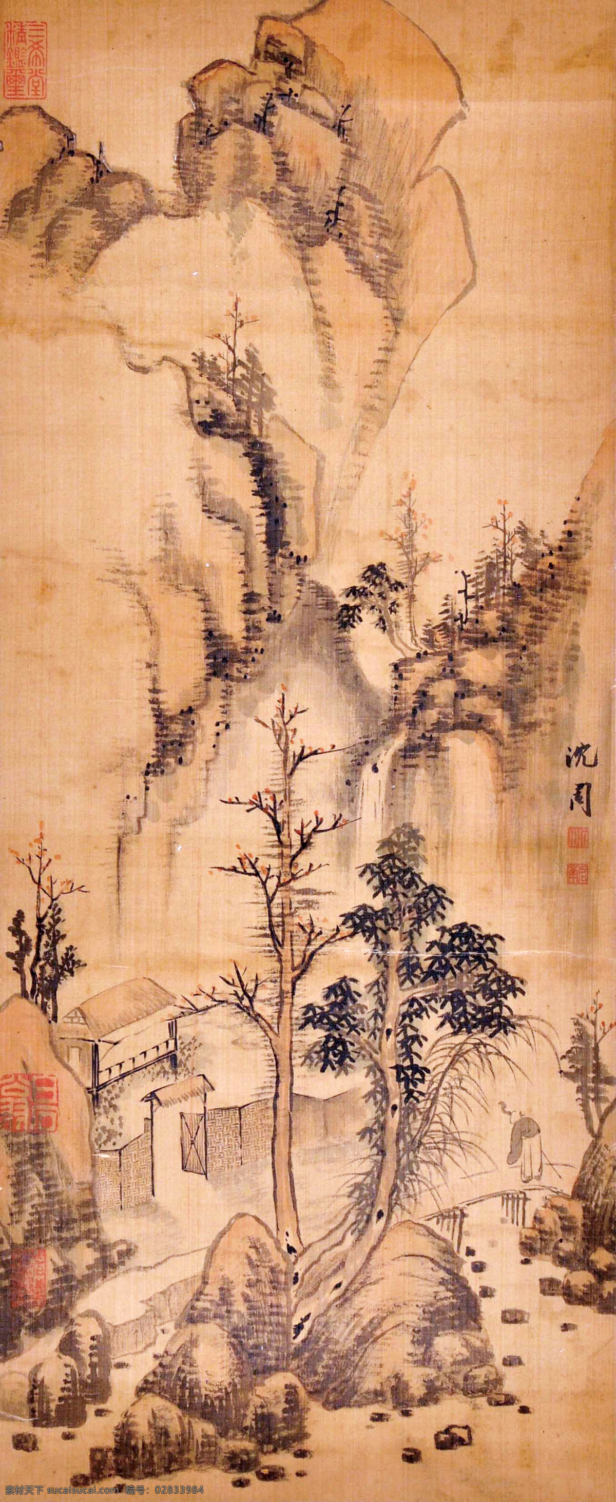 沈周 山 水 国画 中国画 传统画 名家 绘画 艺术 文化艺术 绘画书法