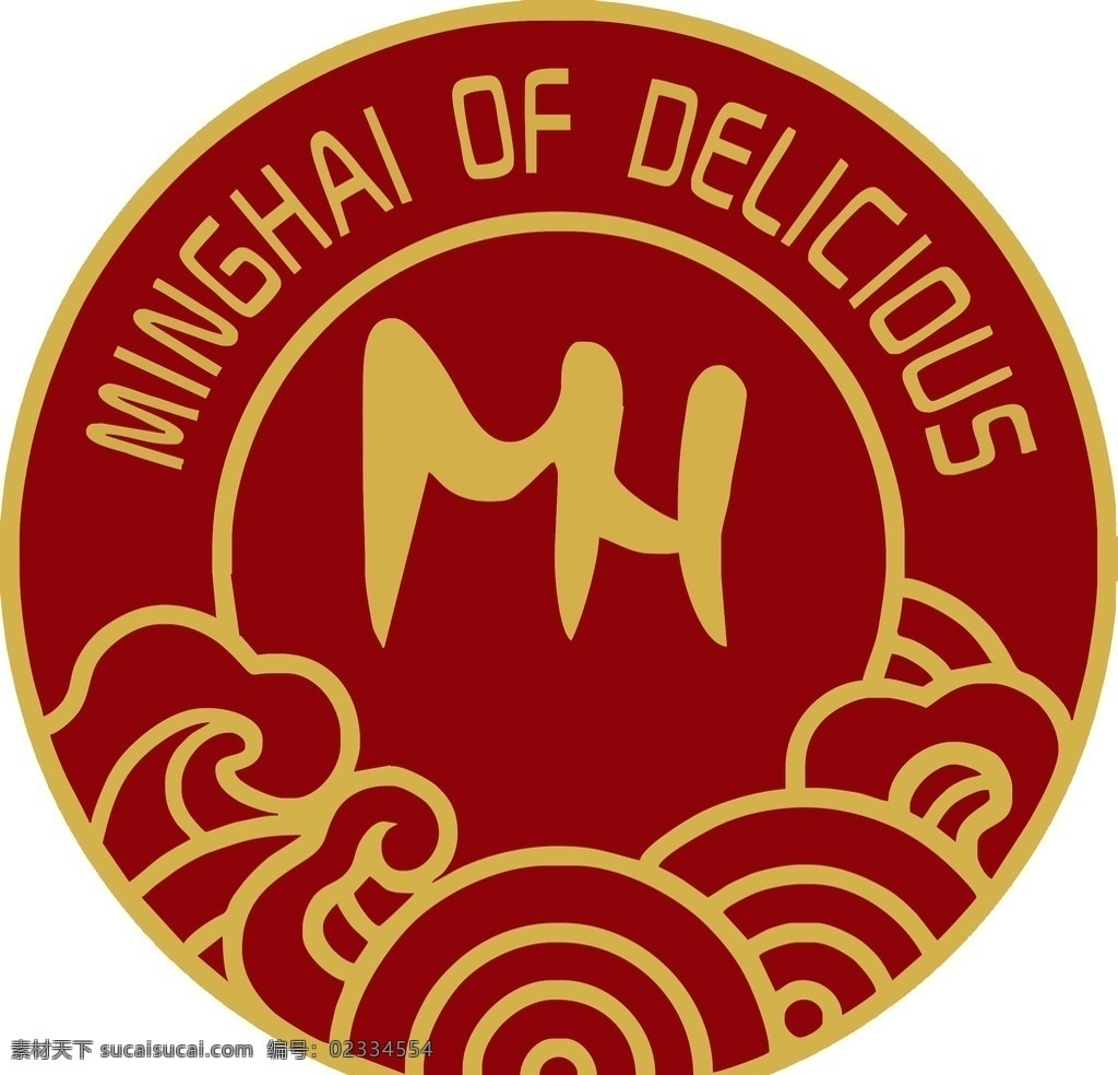 明海 大酒楼 mh minghai of delicios 云纹 logo 其他设计 矢量