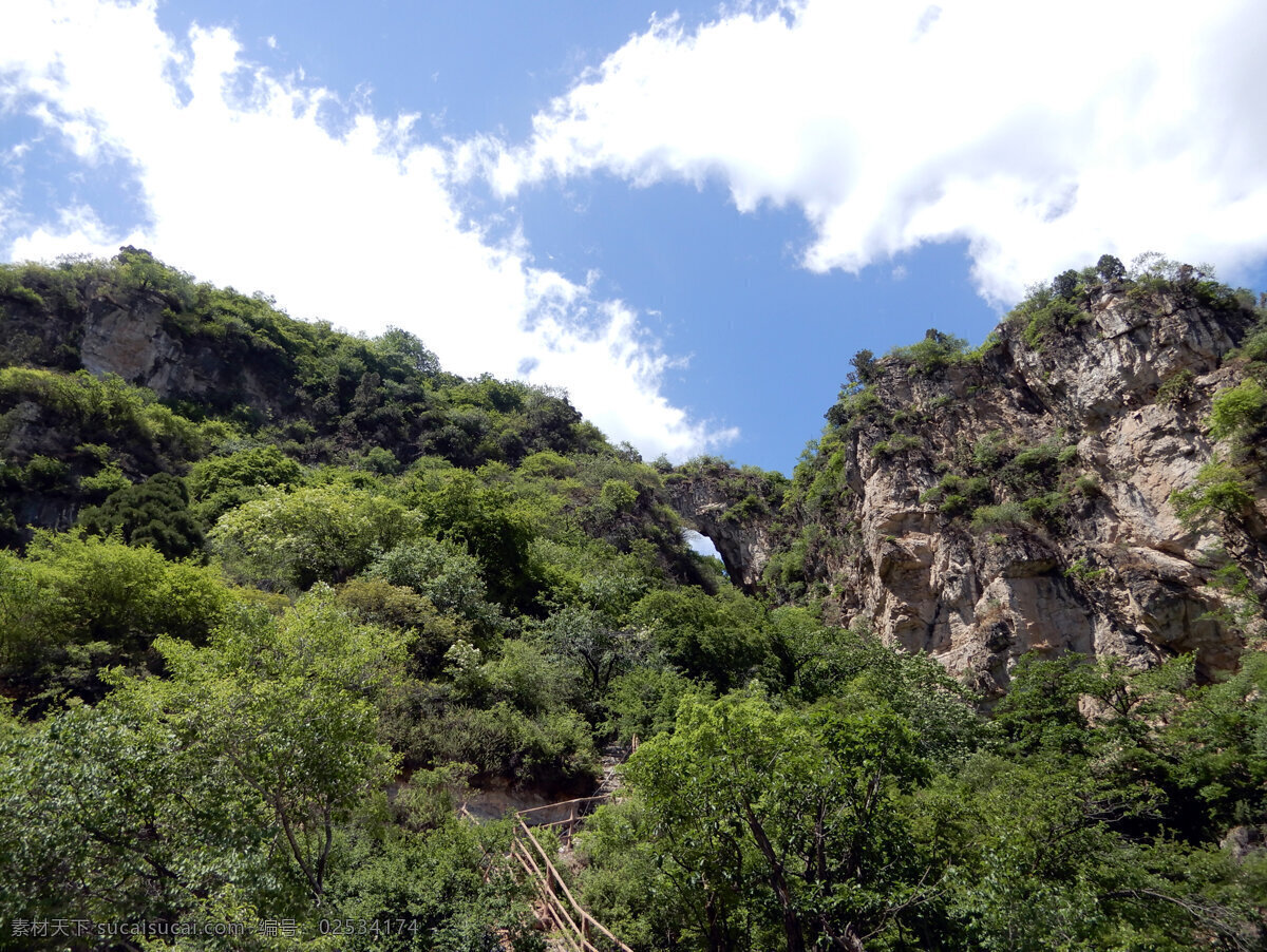 云蒙山风景 易县 山峰 山脉 树木 绿树 蓝天 白云 自然风景 自然景观