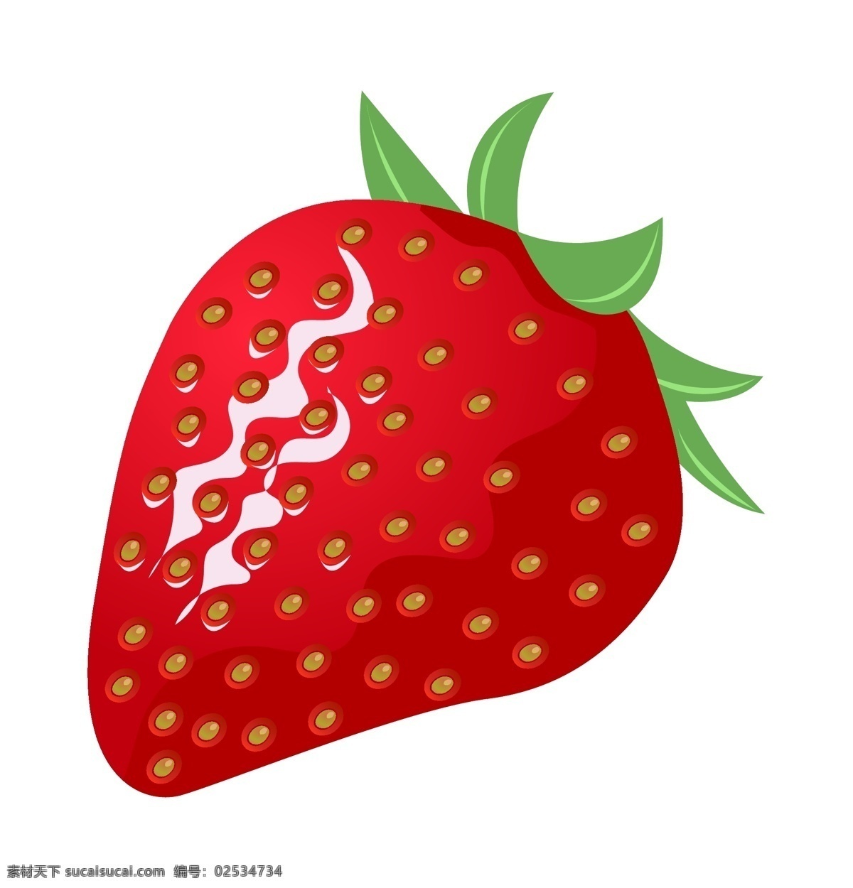 手绘 诱人 草莓 插画 手绘草莓 绿色 叶子 红色的草莓 水果 仿真草莓 新鲜的草莓