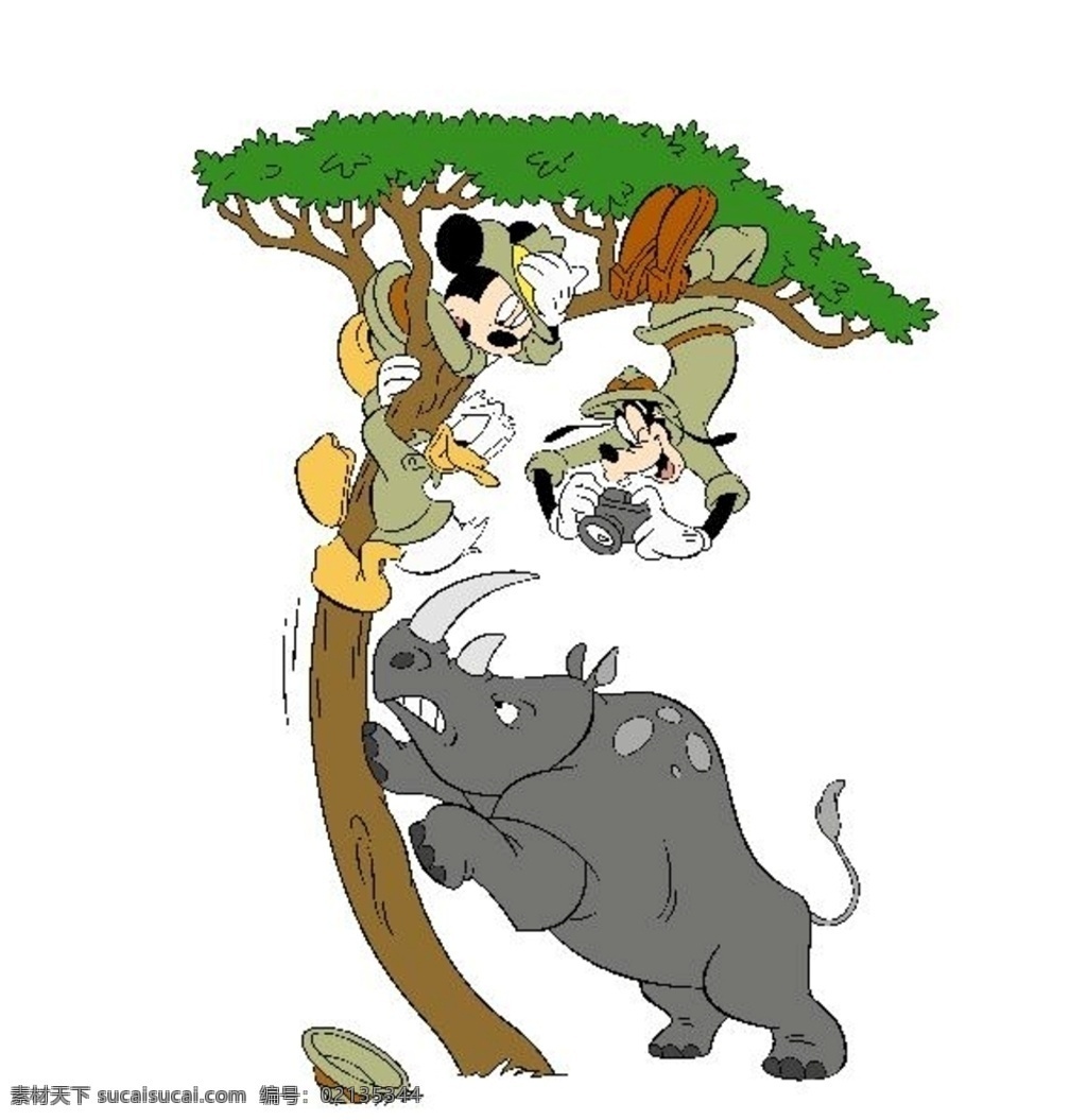 爬树米奇 米奇 爬树 犀牛 可爱 拍照 动漫动画 动漫人物