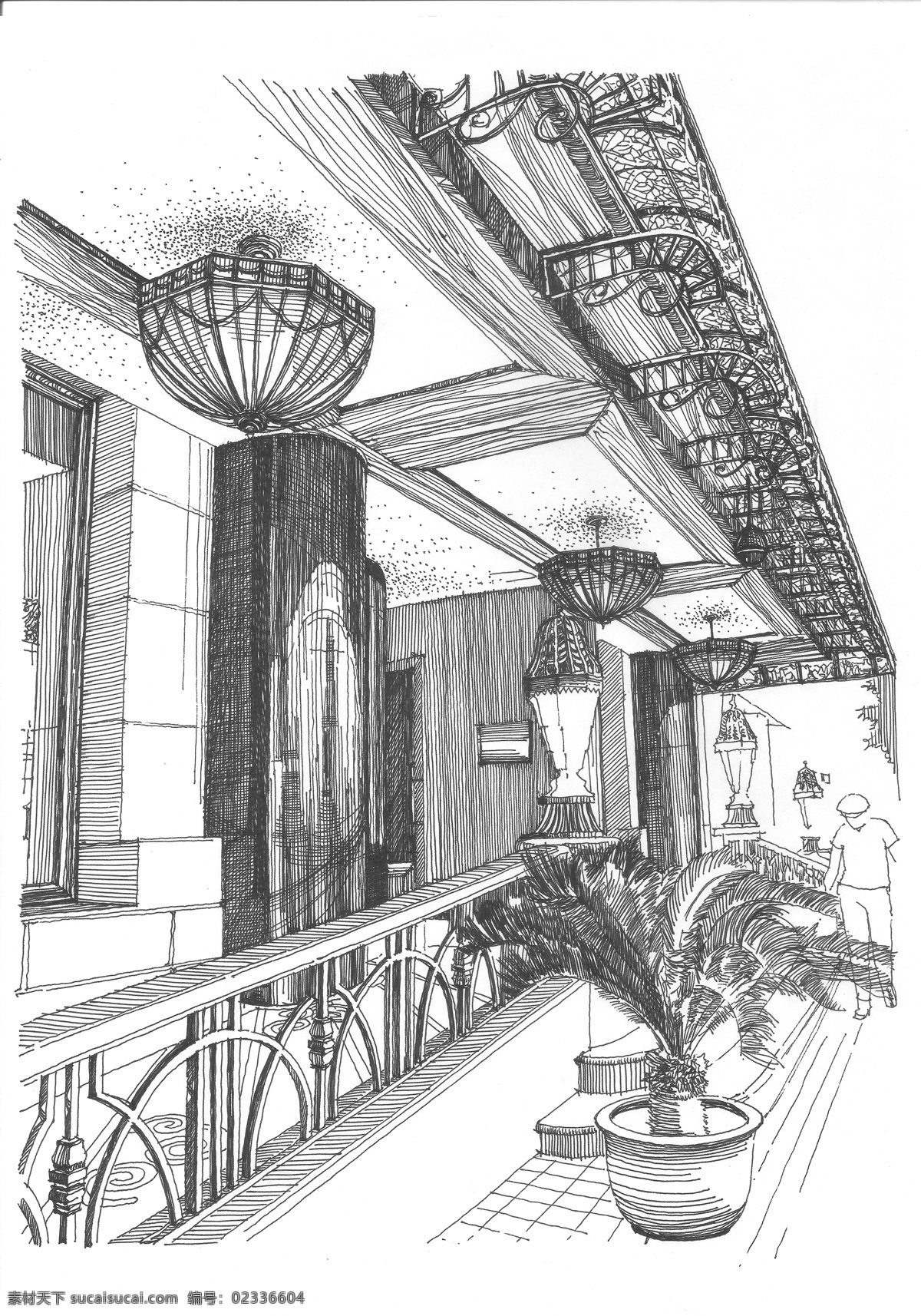 哈尔滨 国际饭店 精细钢笔画 速写 黑白钢笔画 手绘 单色画 建筑风景画 白描图 文化艺术 绘画书法