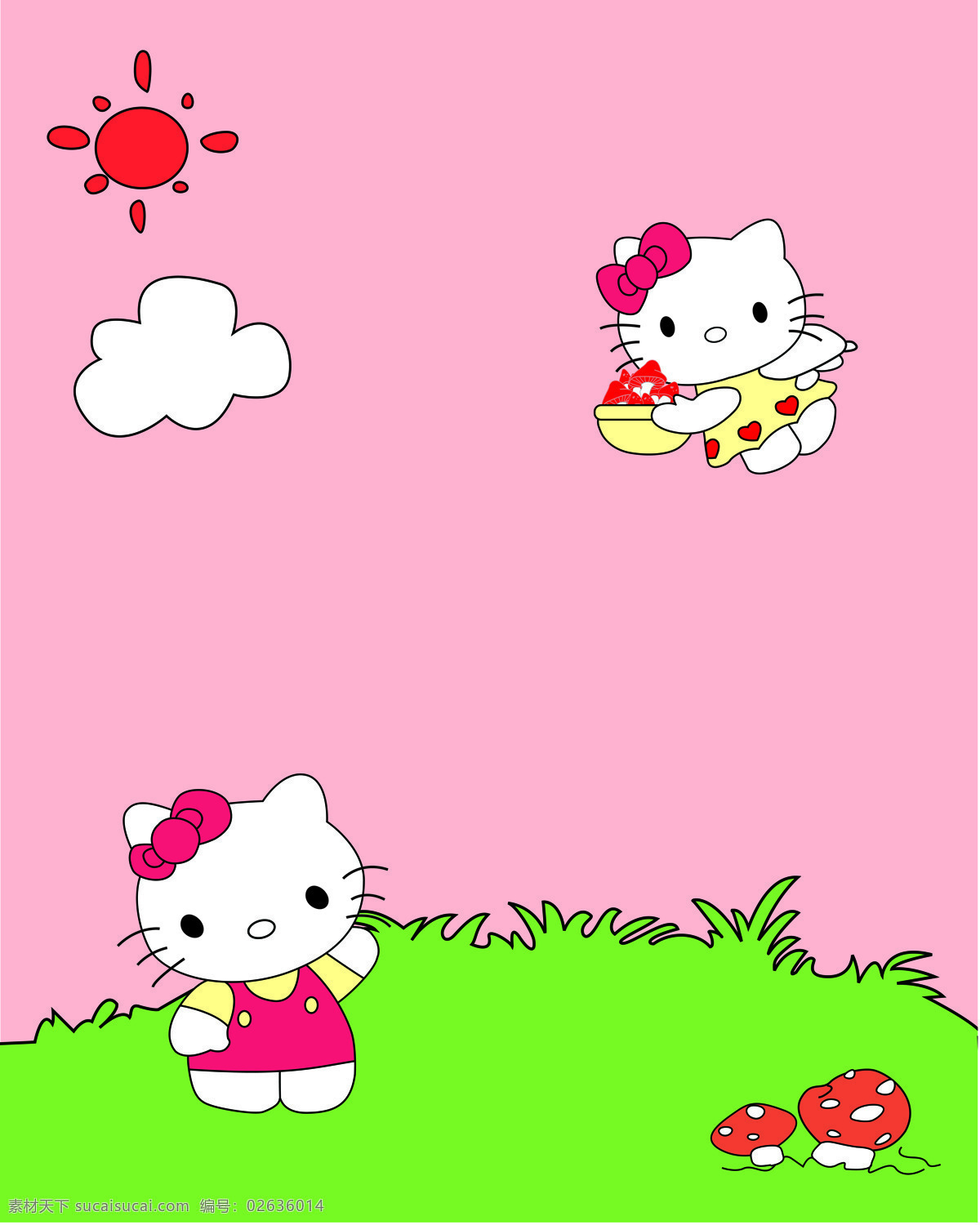 猫猫 kitt猫 草地 太阳 猫 移门 新吉祥 移门设计 背景底纹 底纹边框