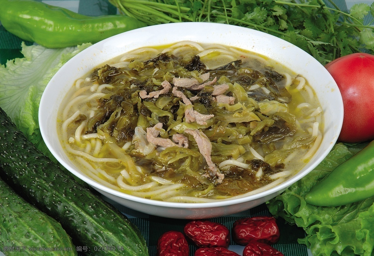 酸菜肉丝面 酸菜 肉丝面 细菜 清汤 四川酸菜 传统美食 餐饮美食