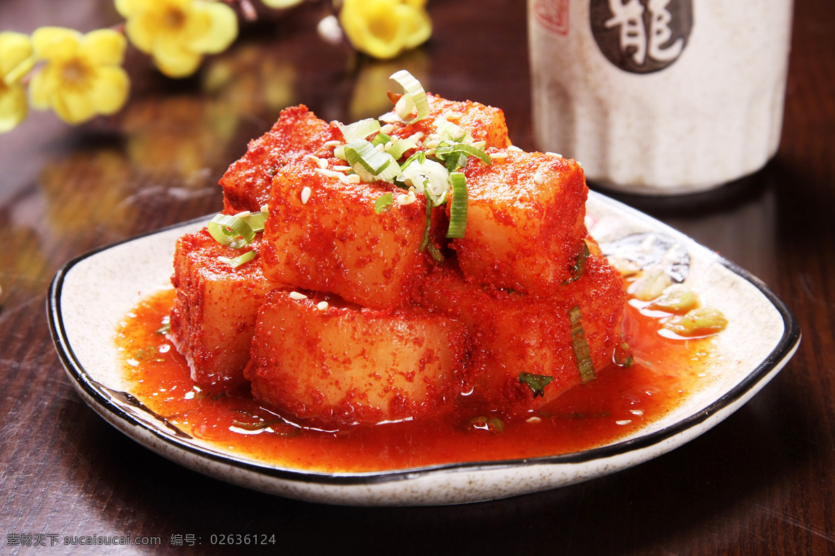 萝卜泡菜 传统美食 餐饮美食
