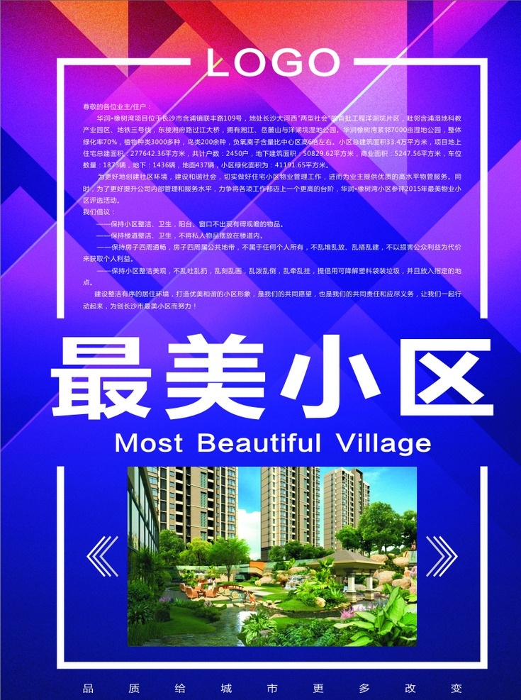 物业海报 小区海报 物业展板 小区展板 最美小区 海报 展板 地产展板 地产海报 海报展板