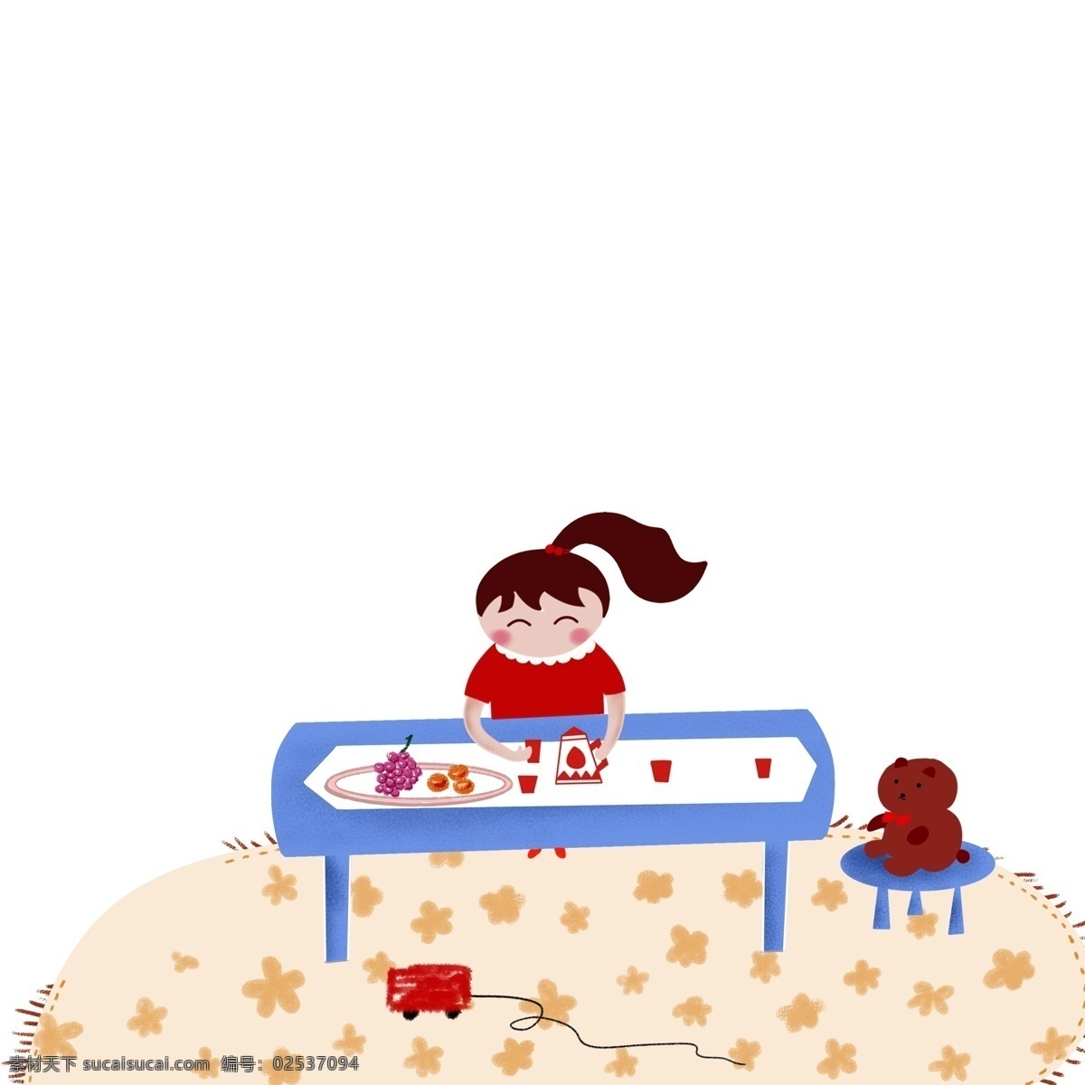 玩 积木 女孩 元素 人物 卡通 小熊 桌子 堆积木 玩积木的女孩 设计元素 简约 psd元素