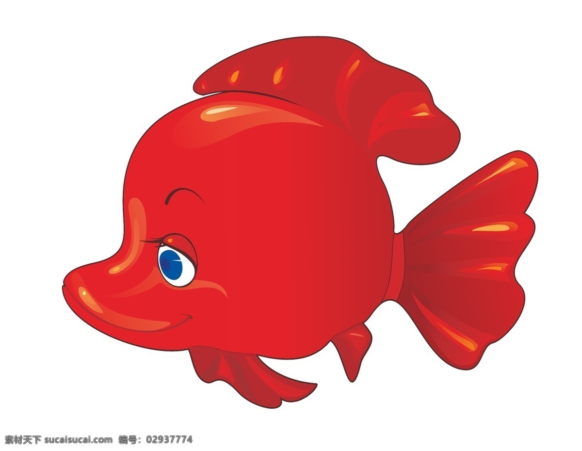 矢量 卡通 红色 小鱼 元素 手绘 ai元素 免扣元素