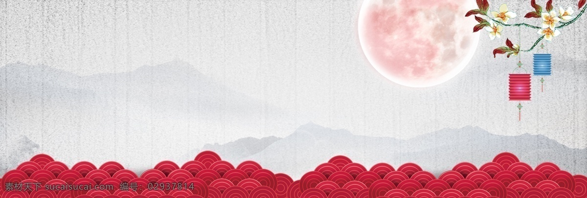 中秋 国庆 双 节 同庆 banner 背景 中秋节 国庆节 红色 喜庆 大气 月满中秋 喜迎国庆 中国风