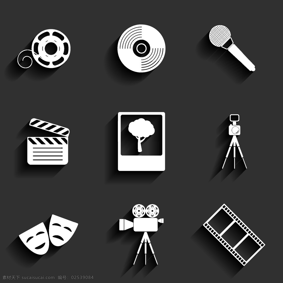 影视图标 话筒 胶卷 摄像机 相片 创意设计 商务 商业标志 标识标志图标 矢量 图标 标志 标签 logo 小图标