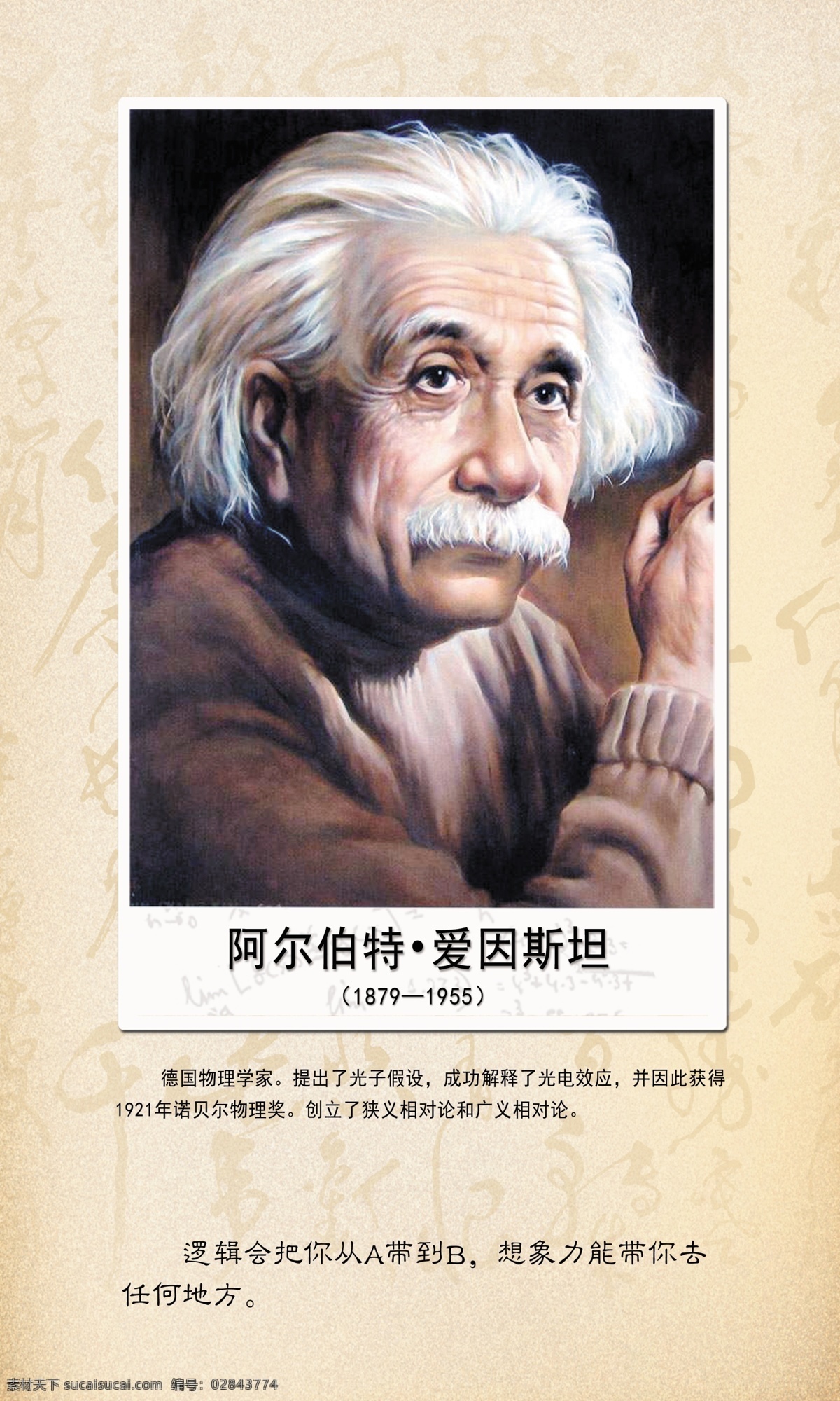 名言展板 阿尔伯特 爱因斯坦 名言背景 肖像 分层