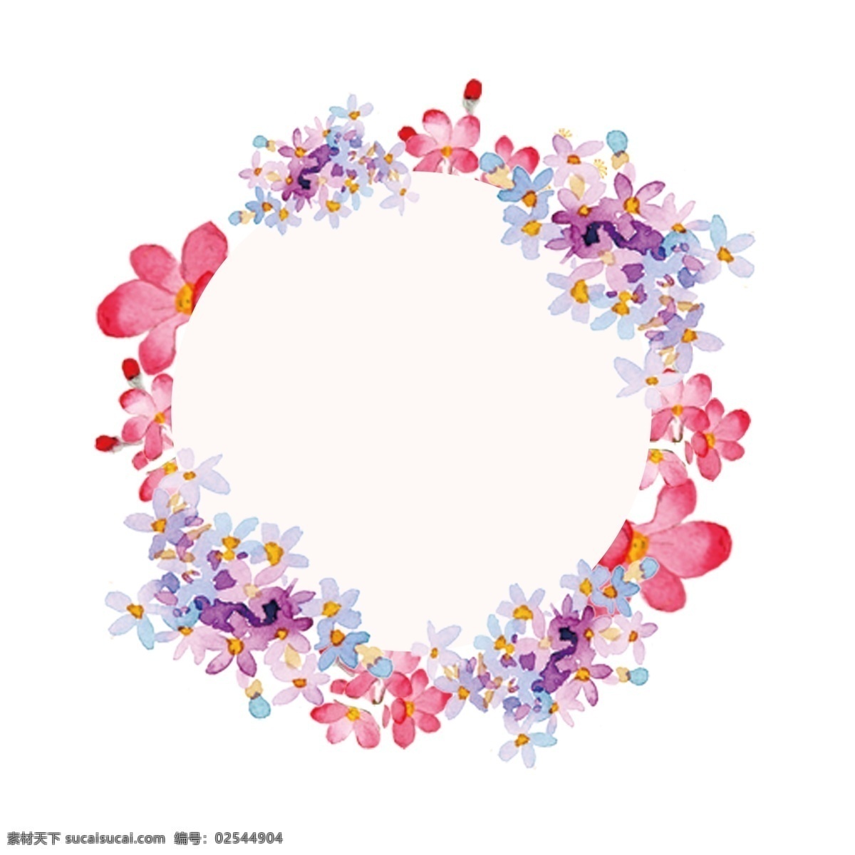 水彩 花环 装饰 免 抠 图 鲜花 透明素材 花卉 花朵