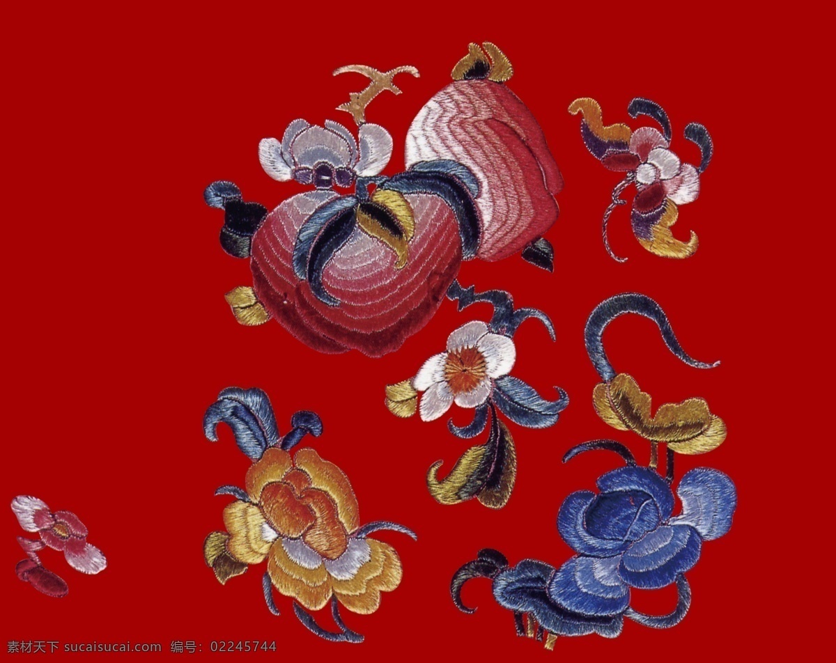 花鸟画 花 分层 源文件 布艺 民间艺术 绣花 中国 传统 元素 整合 中华刺绣 花鸟画花 psd源文件