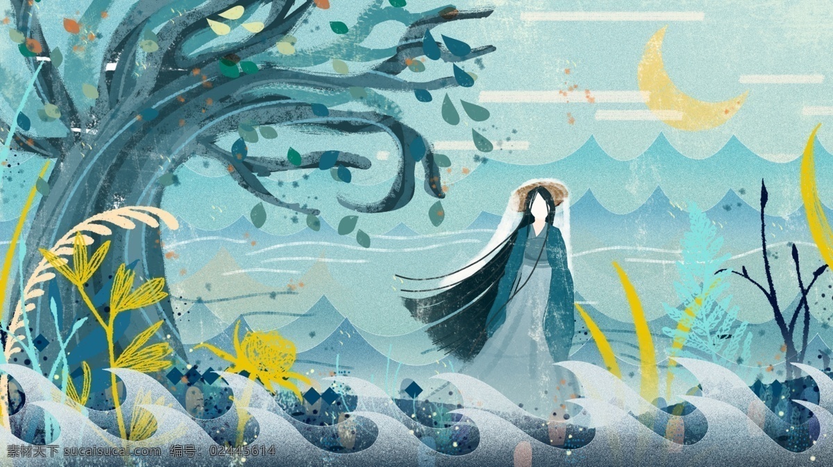 唯美 小 清新 复古 大气 中国 风 湖边 少女 小清新 植物 风景 中国风 女孩 仕女 古装 寒冷 大雪 小雪 树 景色 风光