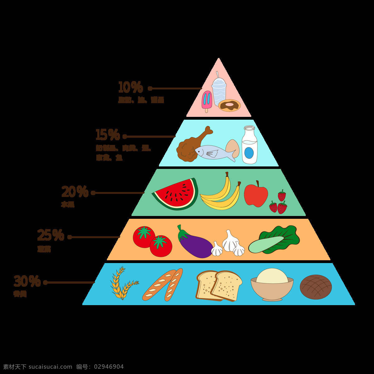 营养 膳食 金字塔 科学健康 粗粮膳食 分层