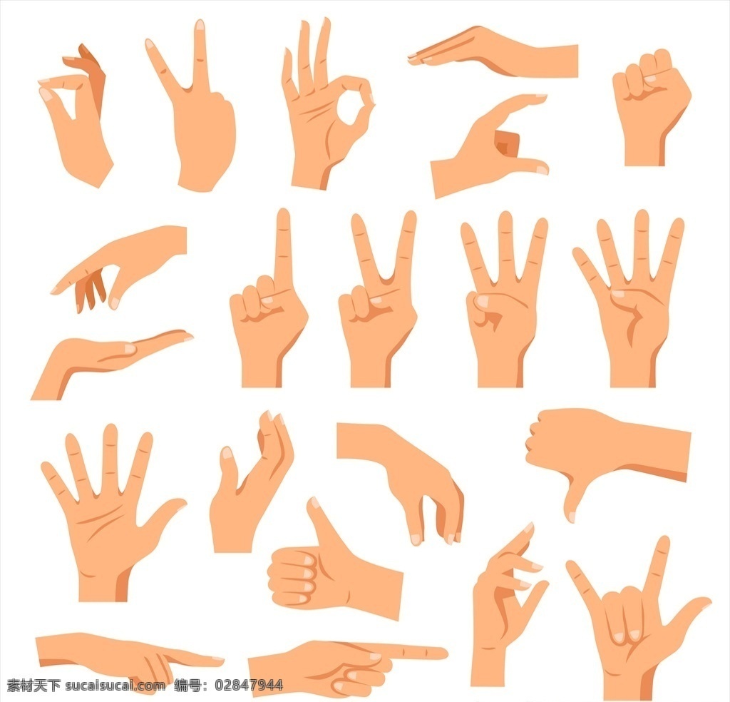手部 动作 手势 合集 手 icon 图标 元素 手掌 姿势 动漫动画