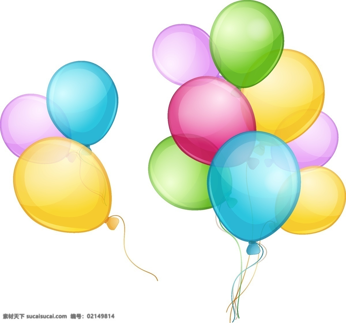 彩色气球元素 气球 彩色 飘浮 空中