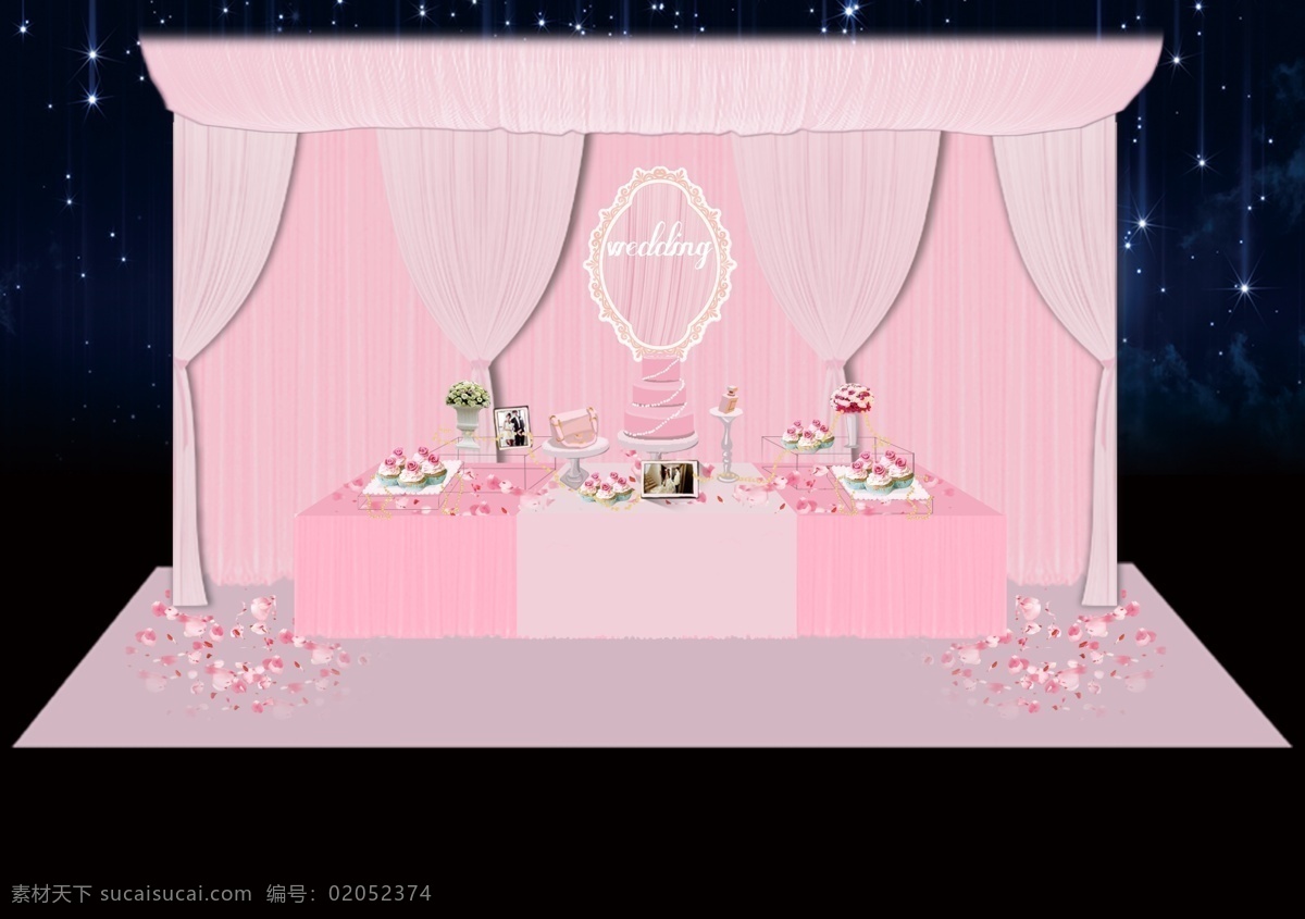 甜品 区 甜品区 签到台 粉色 浅粉 深粉 纸杯蛋糕 花瓣 logo牌 蛋糕 婚礼 黑色