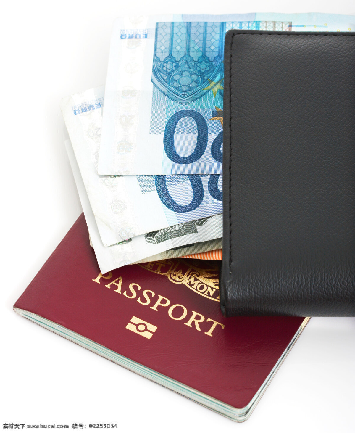 一个 钱包 护照 欧元