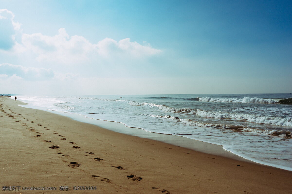 大海 沙滩 浪潮 高清 海边风景图片 海岸