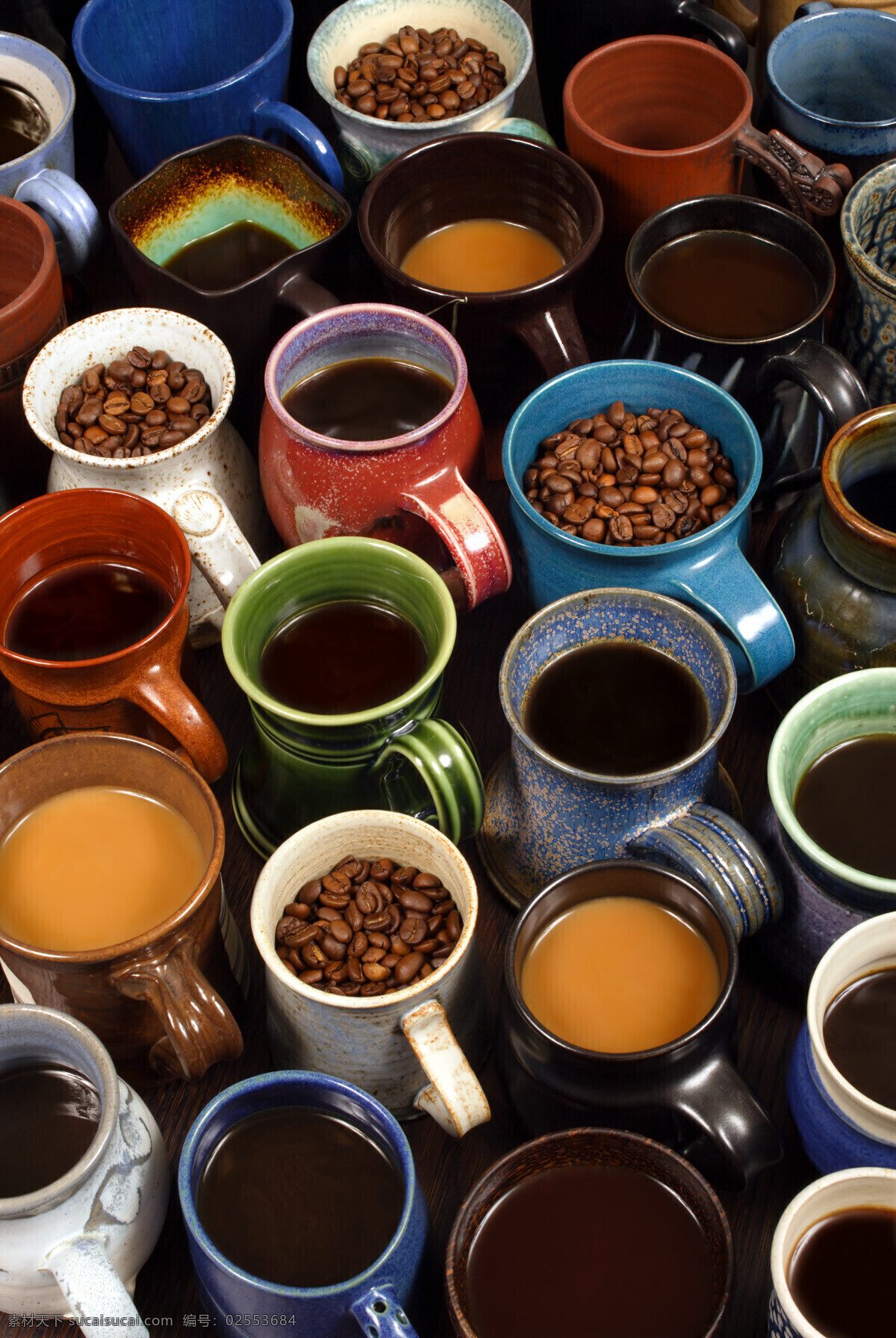 陶瓷杯子 咖啡杯子 咖啡豆 陶器 生活用品 生活百科 黑色