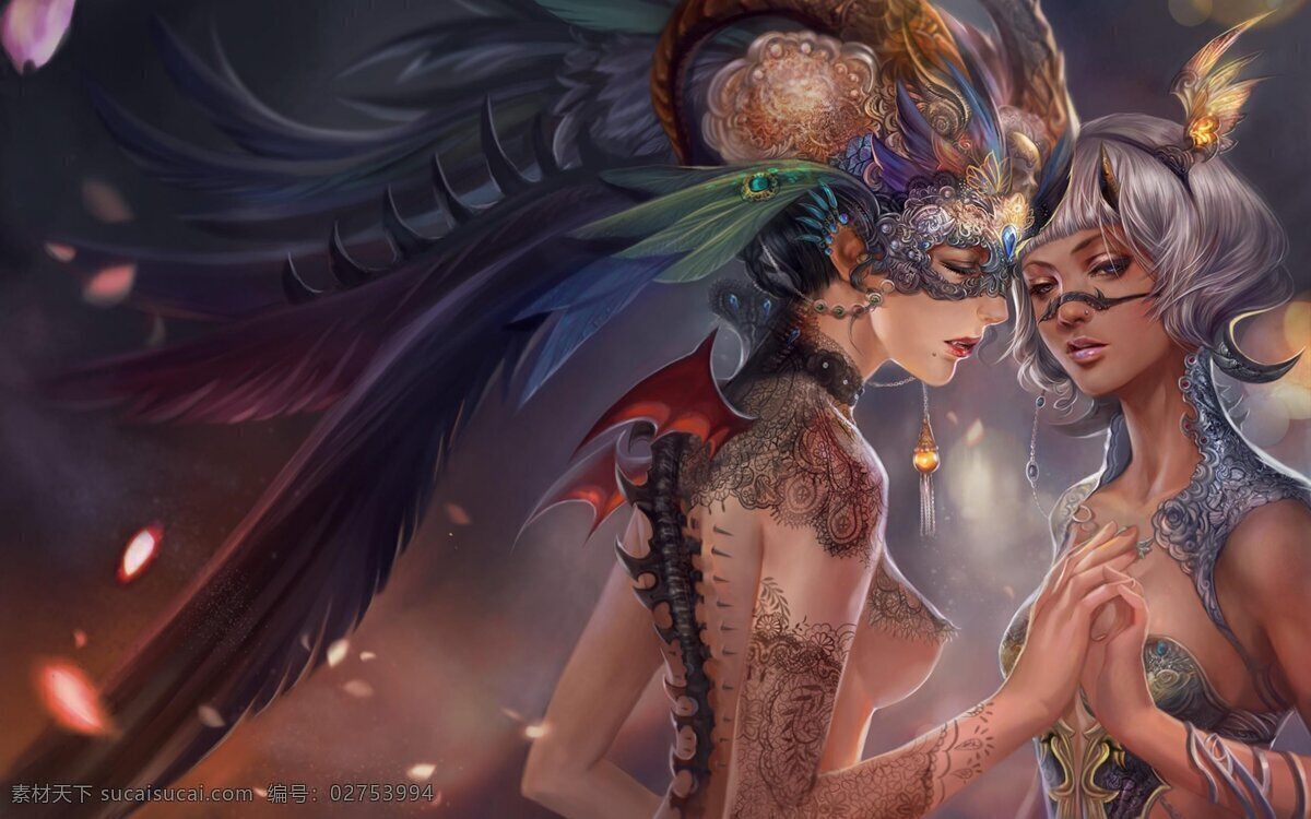 壁纸 插画 动漫动画 动漫人物 高清壁纸 花瓣飘落 绘画 美女 手绘 设计素材 模板下载 手绘美女 羽毛 艺术 板绘美女 美女壁纸 插画集