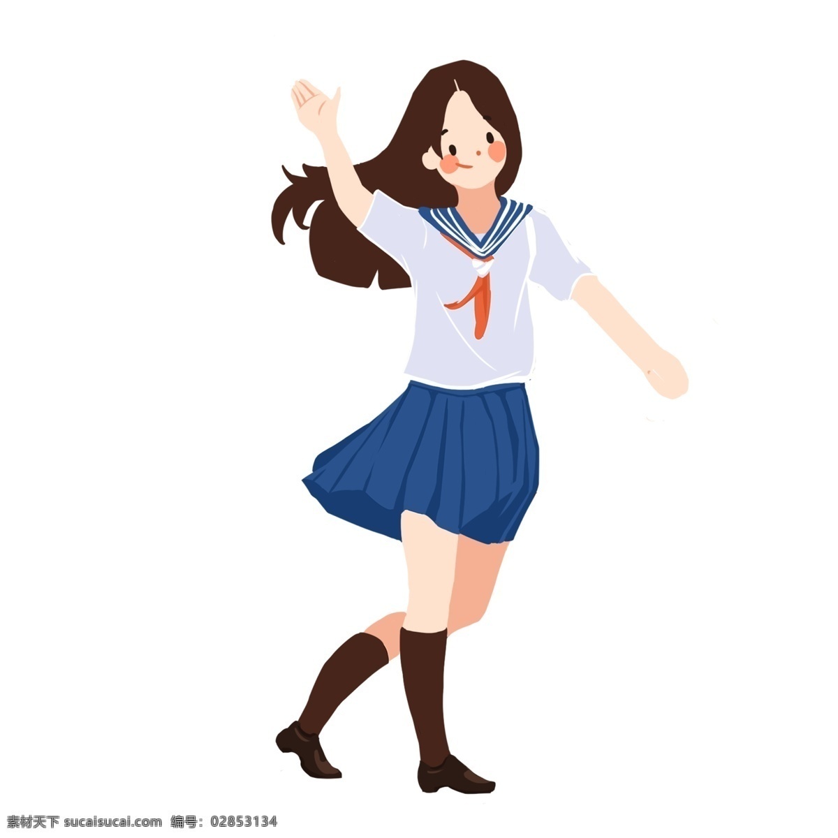 高中 制服 可爱 女生 手绘 插画 毕业 毕业季 学生 大学生 回忆 专业 校园 青春 怀念 流年 记忆 结业 文凭 学历 校服