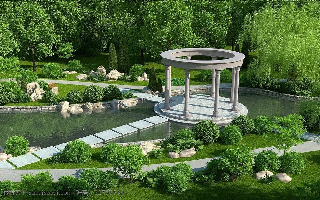 私人 公园 植物 绿化 场景 模型 小区绿化 绿化设计 3d模型 景观园林模型 室外模型 公园模型 园林景观 3d