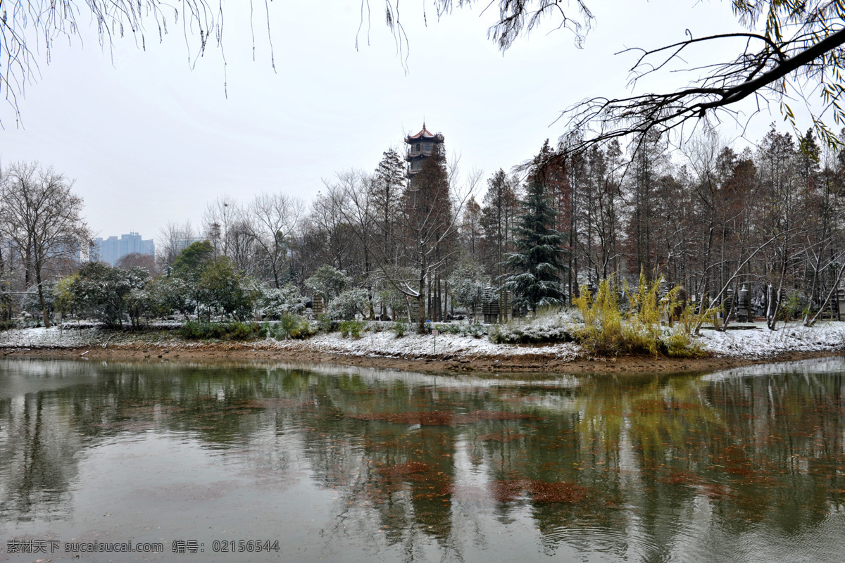 解放公园 武汉 冬季 冬天 雪景 武汉雪景 园林 自然景观 建筑景观 白色