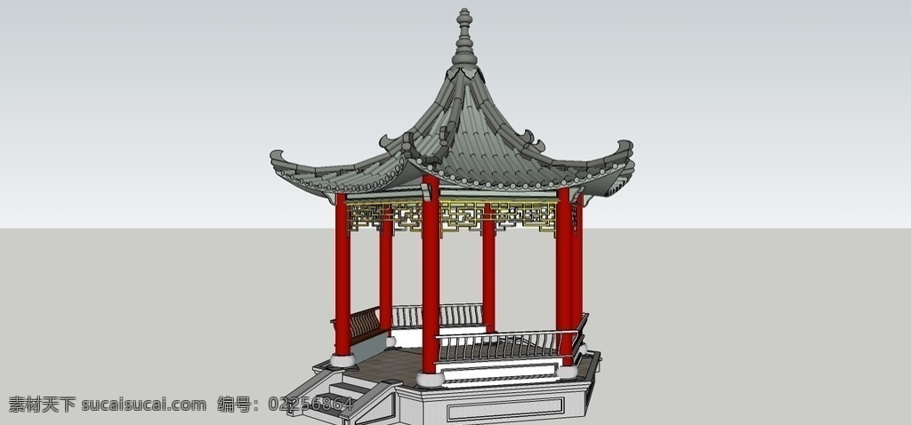 攒 尖 六角 亭 凤凰 仿古亭 亭子 景观亭 六角亭 3d设计 其他模型 skp