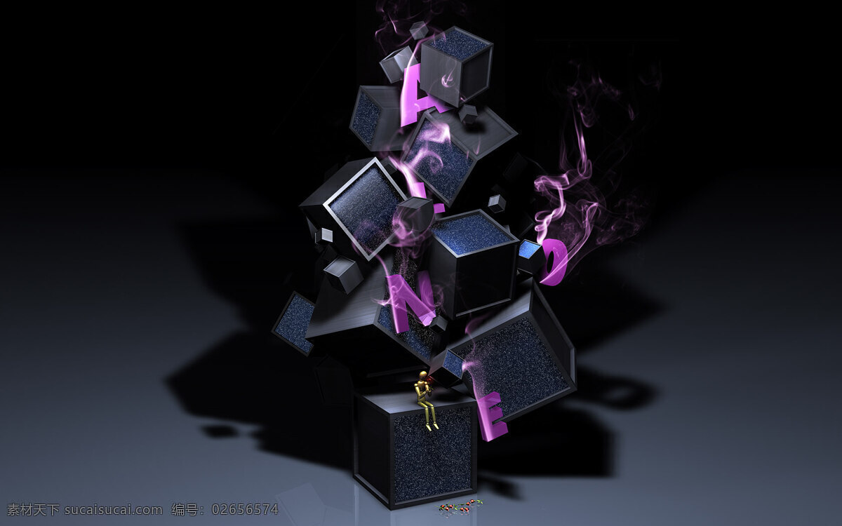 3d 质感 盒子 科技 酷炫 现代科技