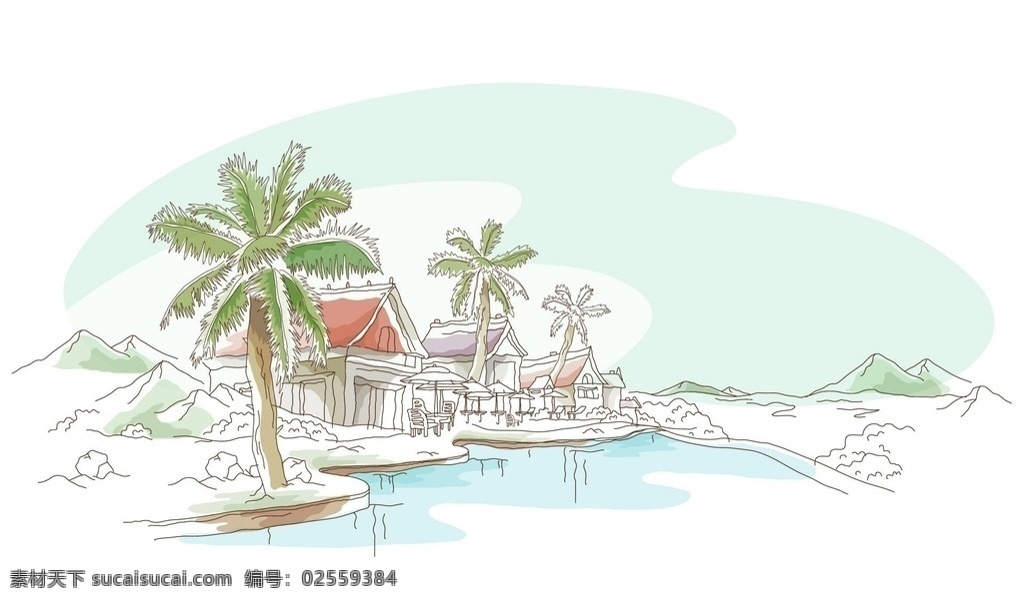 手绘世界风光 手绘城市 手绘 手绘城镇 手绘风景 手绘图 世界城市 城市风光 文化艺术 绘画书法