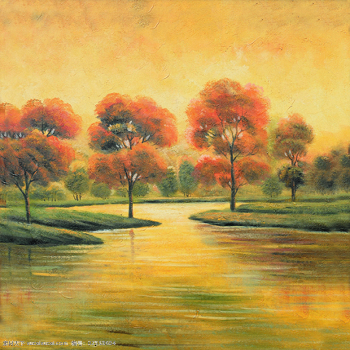 风光 场景 背景 油画 插画 儿童插画 卡通背景 风景 景观 自然风光 手绘 无框画 书画文字 文化艺术