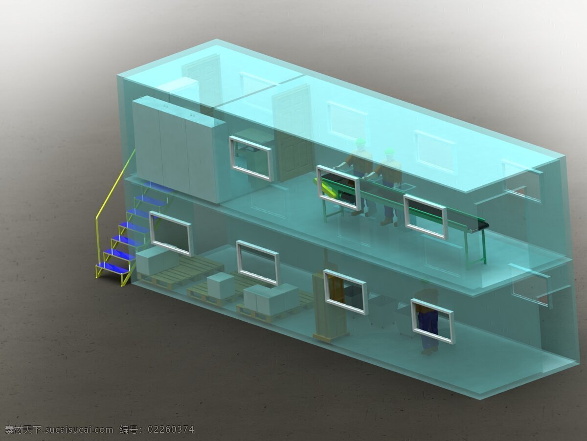 压实 浪费 空间 工业设计 3d模型素材 建筑模型