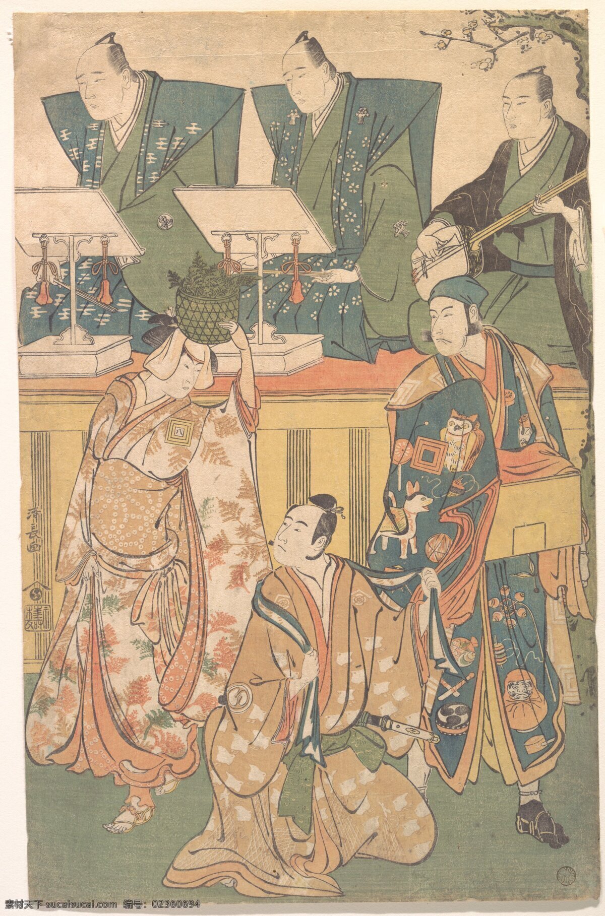 浮世绘 版画 木版画 日本 传统 妇女 和服 武士 武士道 美术馆藏品 绘画书法 文化艺术