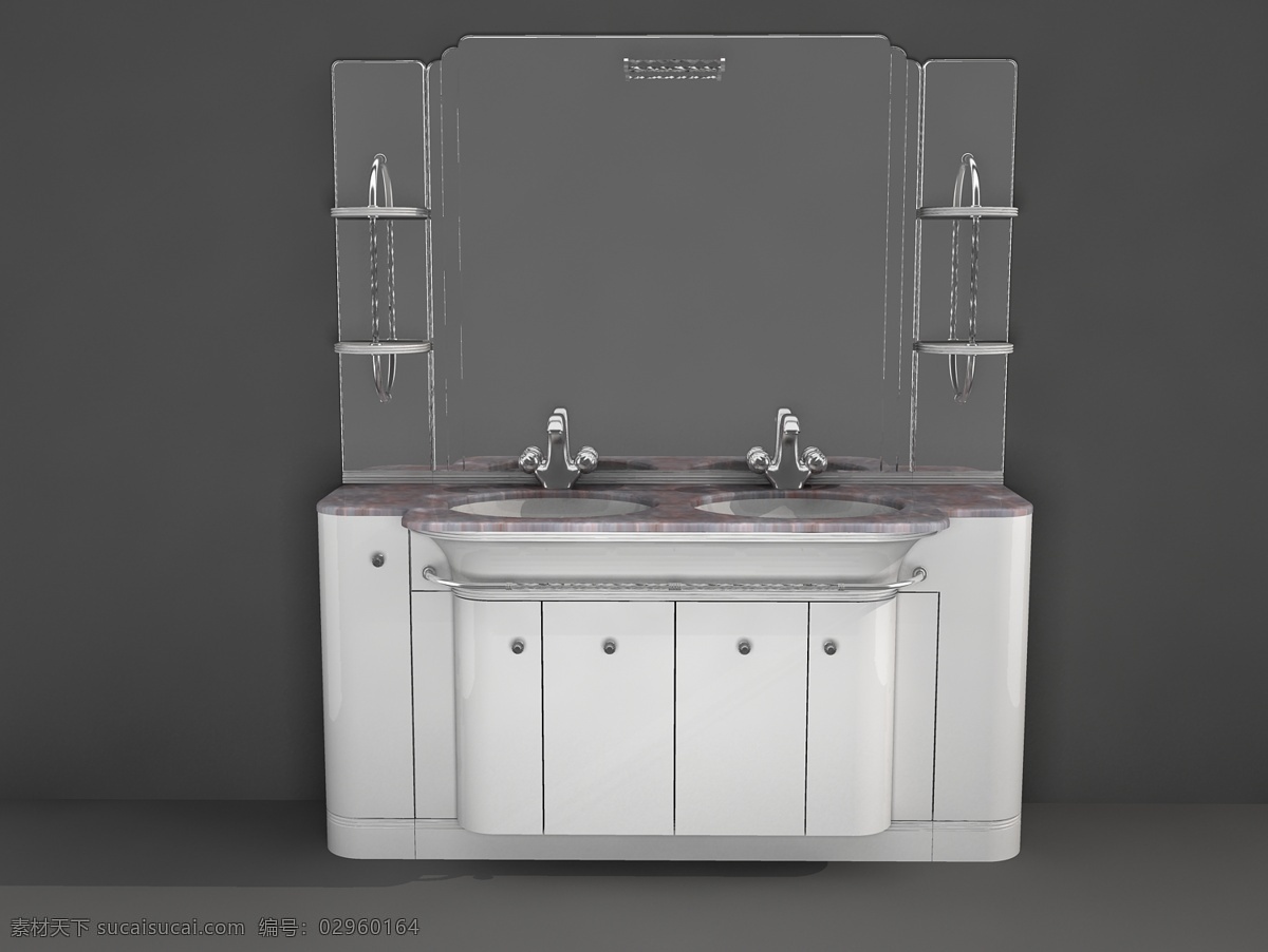 现代 简约 洗手台 模型 抽屉 建模 3d模型素材 厨卫模型