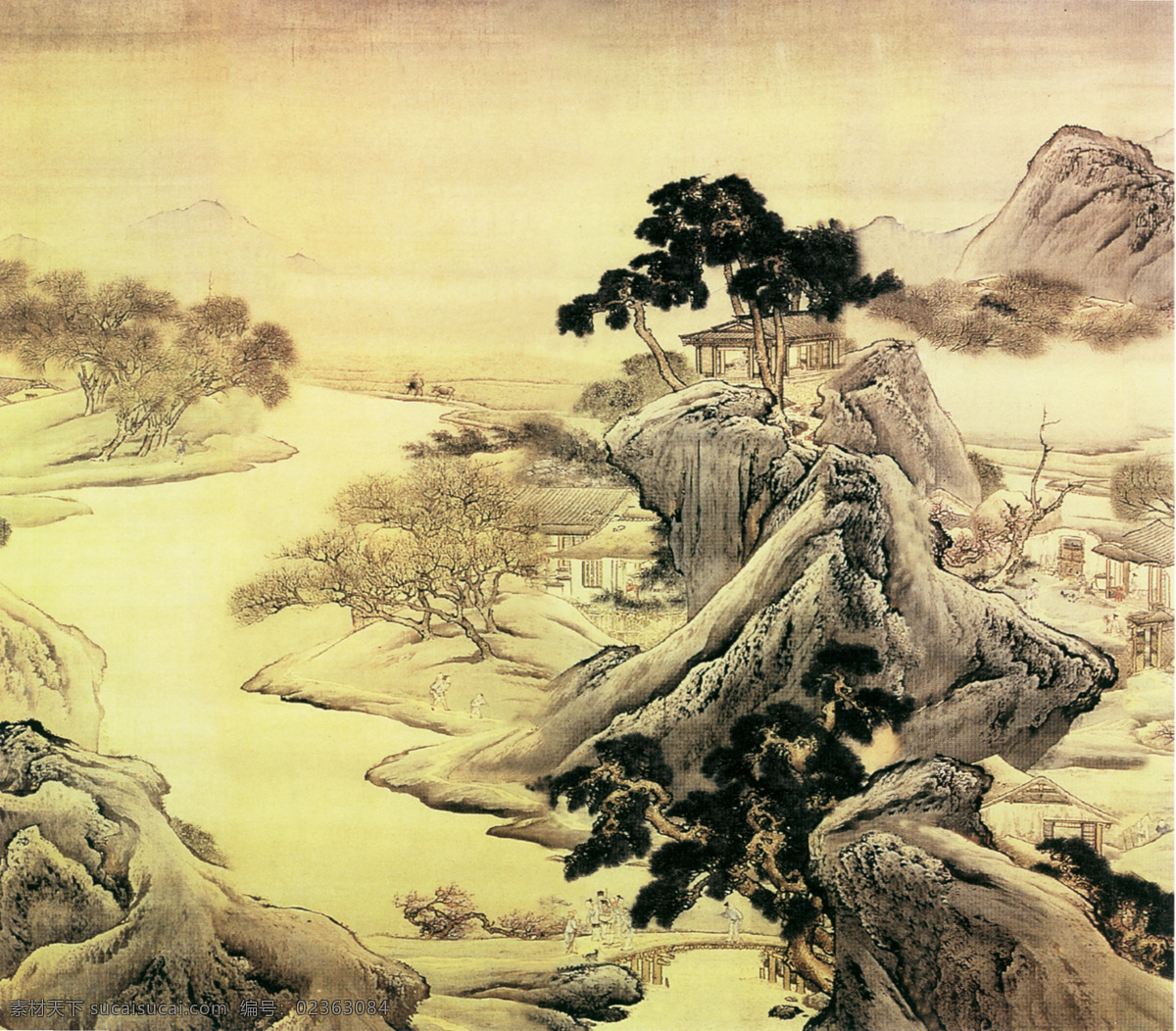 背景 墙 山水 桃源 图 中式 古典 山水画 水墨 世外桃源 背景墙 贴图 壁纸 墙纸