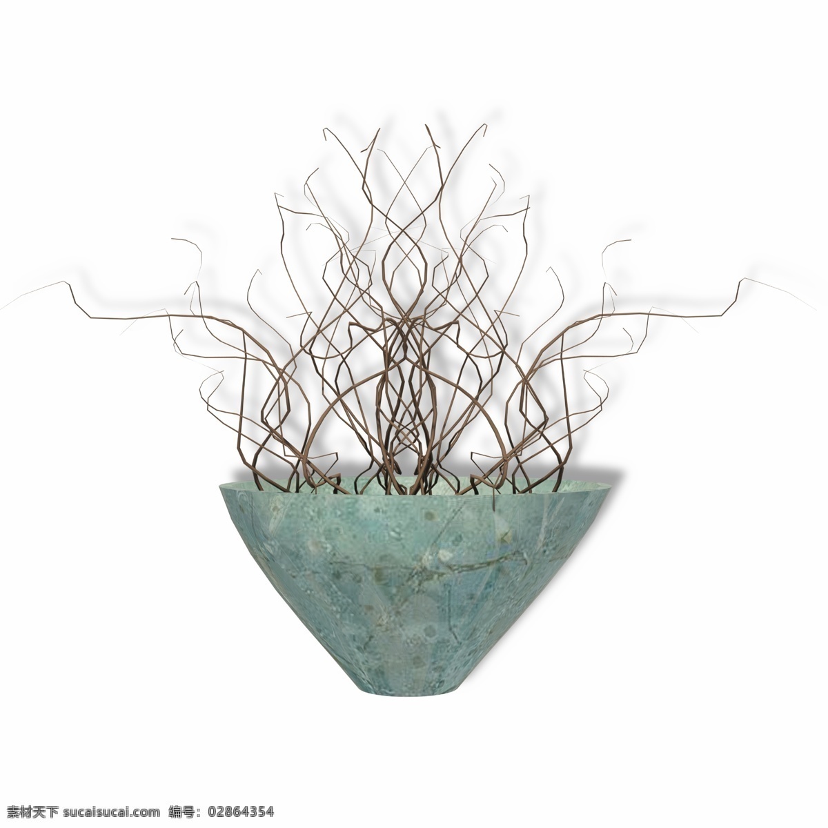 青色 陶瓷 花盆 盆栽 植物