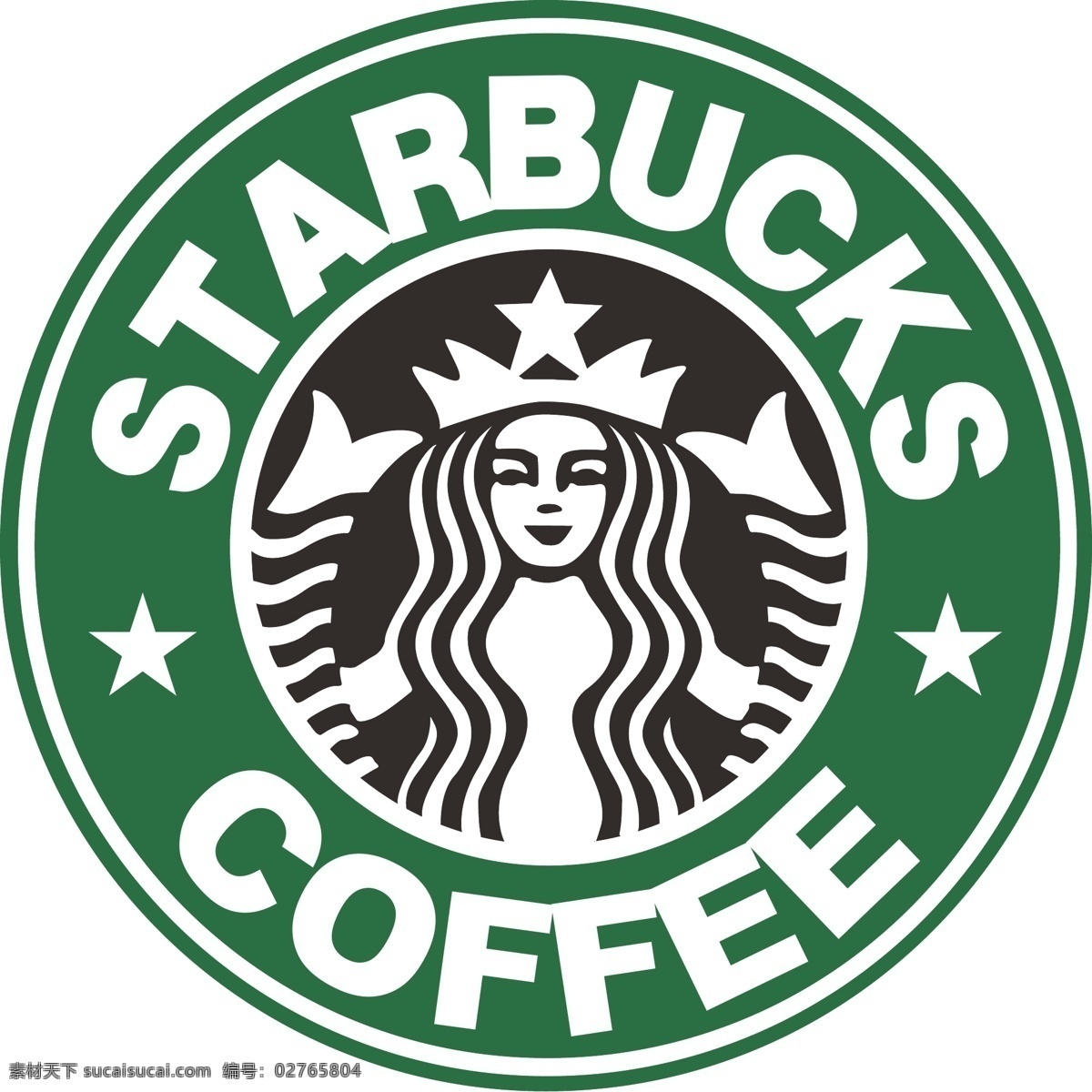 星巴克 logo 咖啡 绿色图标 美人鱼 logo设计