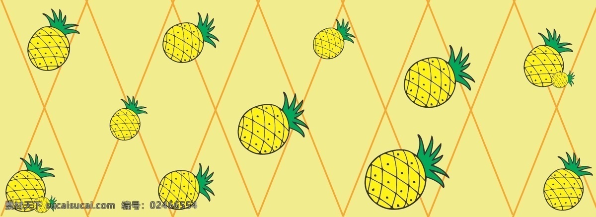 纯 原创 菠萝 水果 背景 黄色 绿色 简约 小清新 水果背景 橘色 菠萝背景
