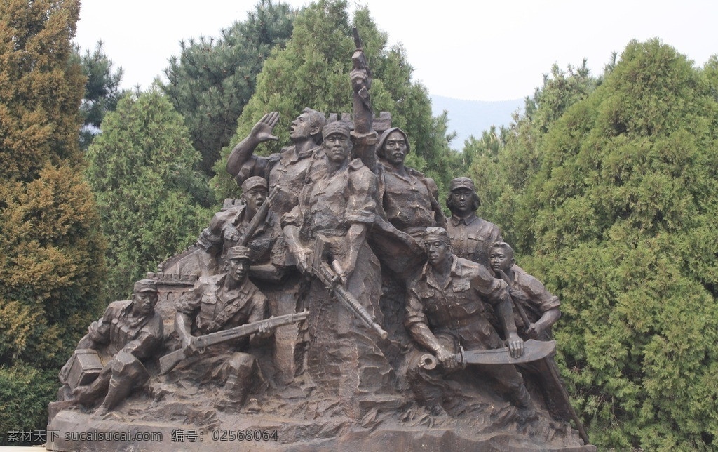 革命雕塑 雕塑 冲锋 革命义士 军民一心 军民 抗日 战争 抗日军民 建筑园林