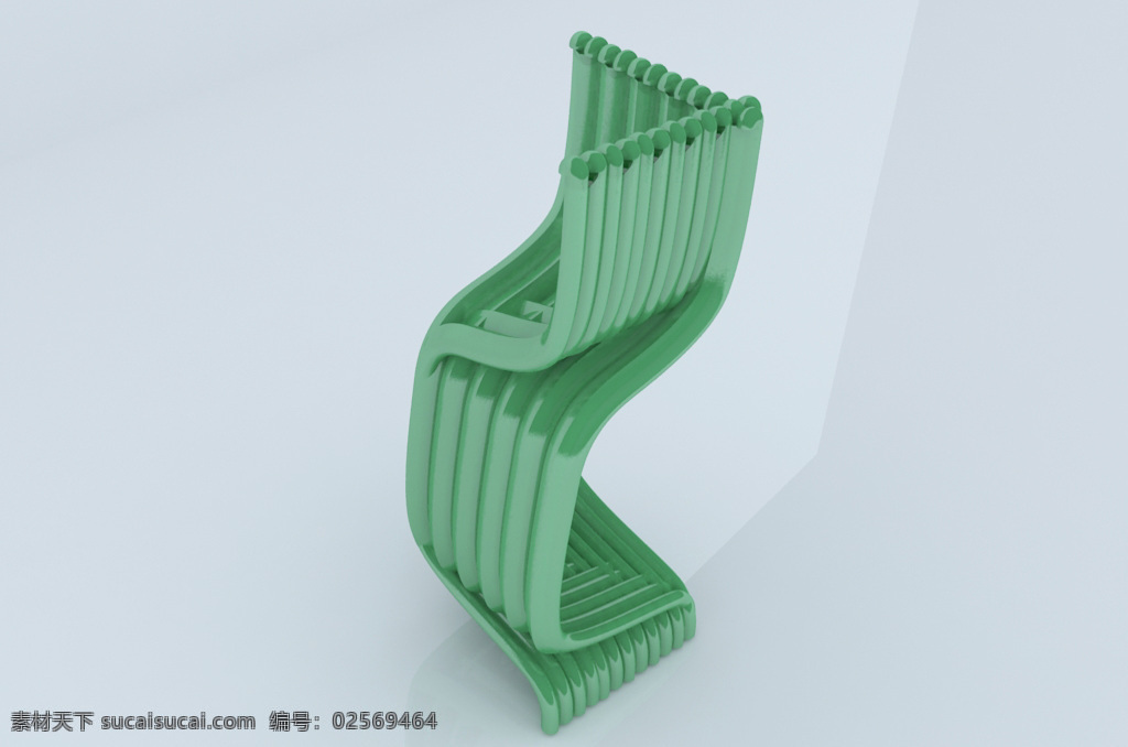 创意 架子 3d 模型 几何 绿色 3d模型 3dmax