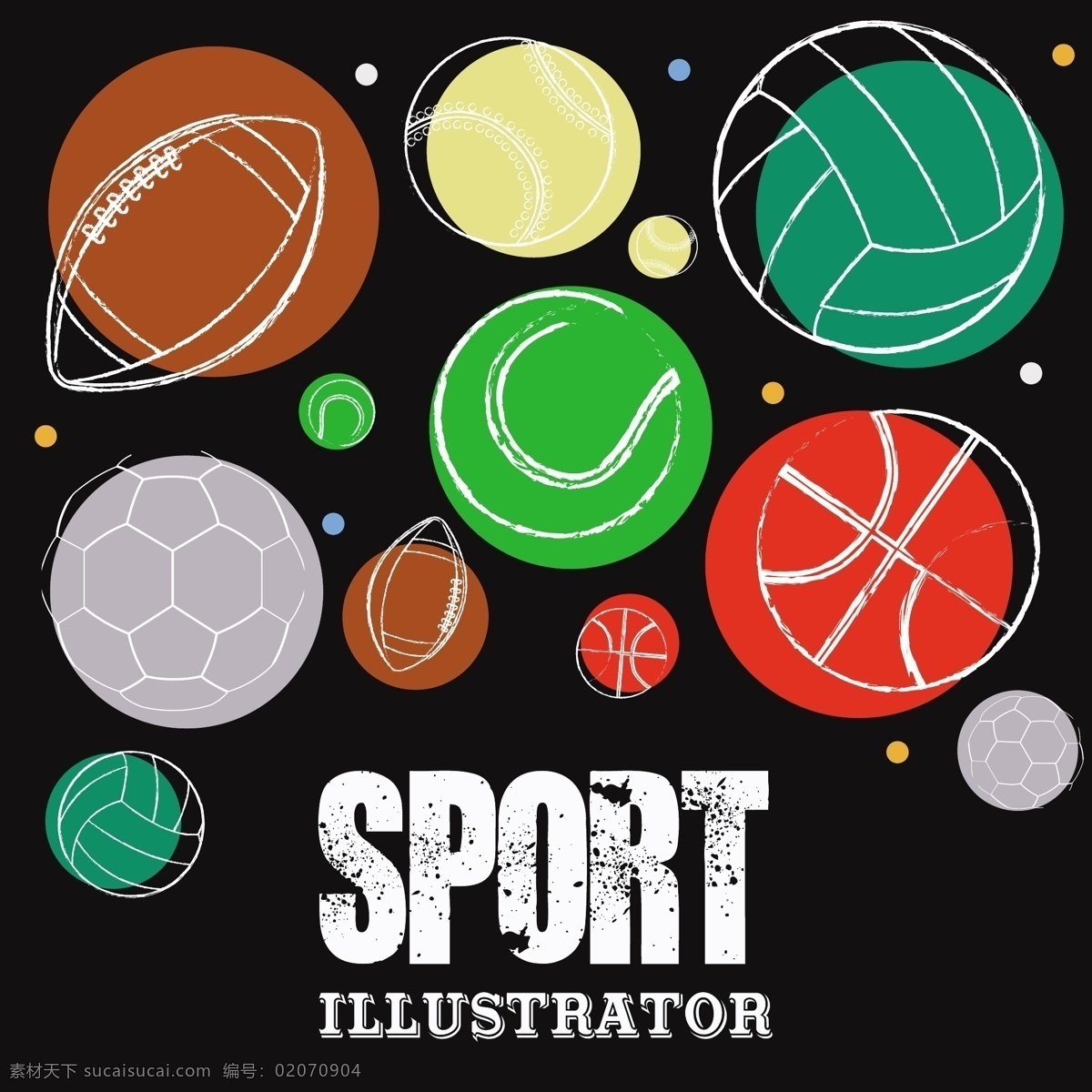 运动 各种 球 矢量 足球 健身 矢量素材 排球运动 橄榄球 sport 活动