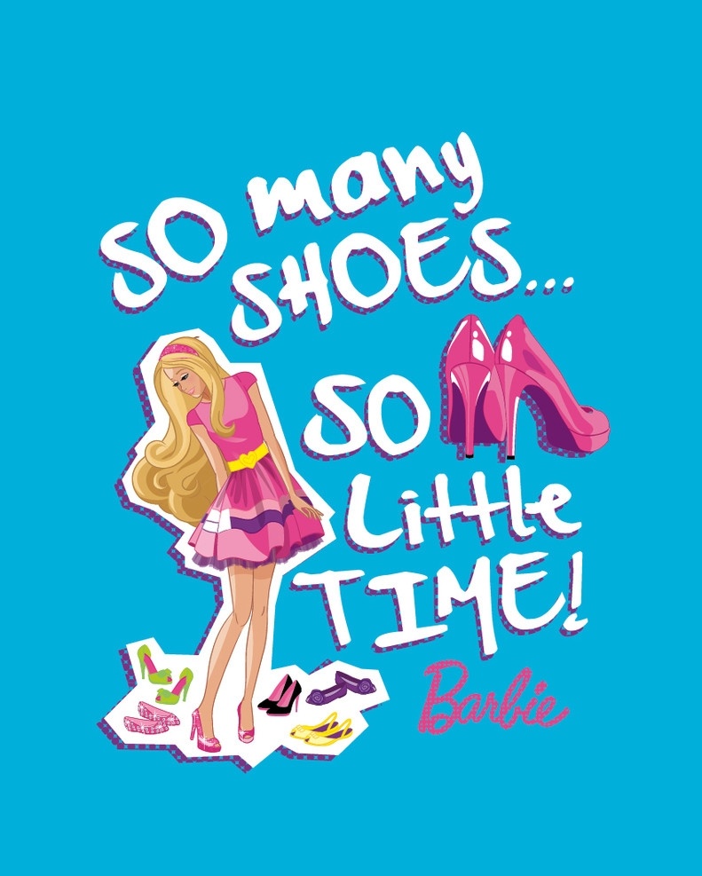 芭比印花图案 芭比 时尚 潮流 女性 印花 布花 美女 裙子 高跟鞋 鞋子 当代女性 barbie 平面设计 矢量素材 其他矢量 矢量