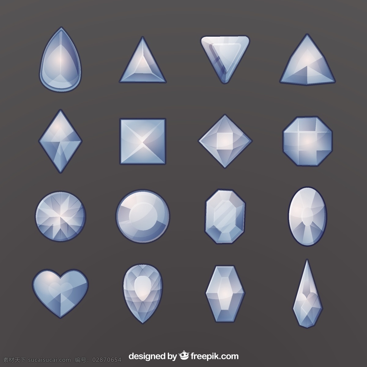 不同 种类 形状 宝石 矢量 不同种类 形状的 矢量素材