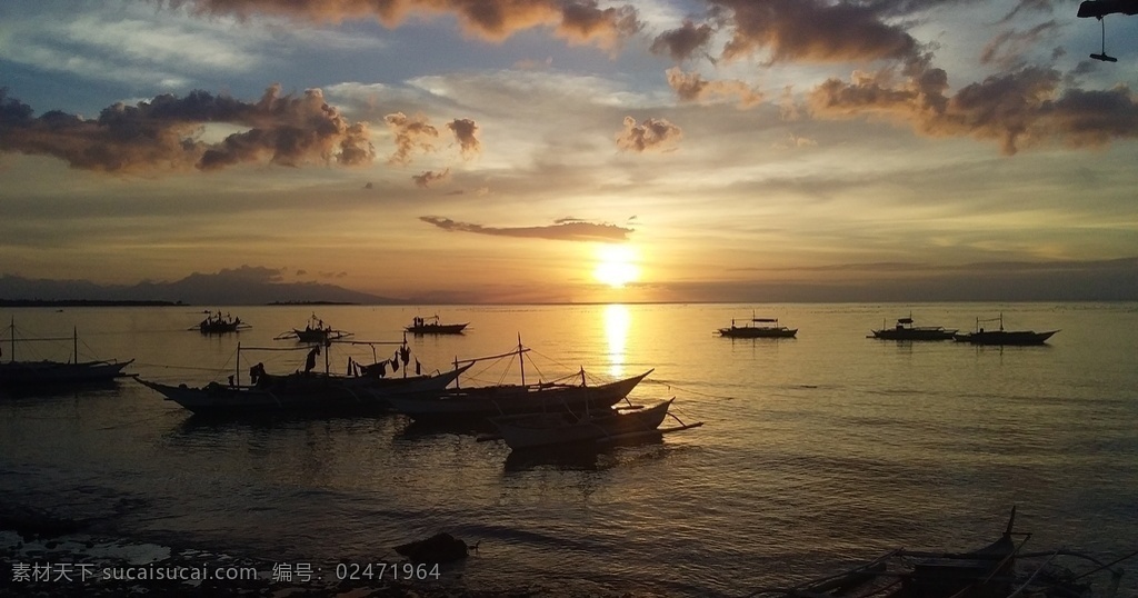渔船 美景 景色 自然风光 自然风景 黄昏 夕阳 傍晚 自然景观