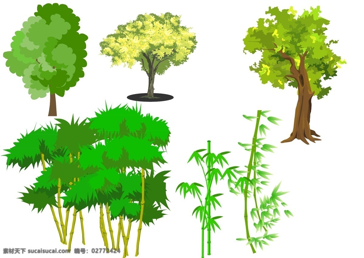 植物矢量图 植物 树 竹子 其他矢量 矢量素材 矢量图库